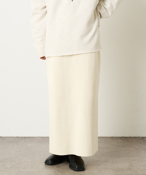 Omekashi（オメカシ）の「リブタイトスカート（スカート・レディース・ブラック/グレー/オフホワイト・FREE）」の5枚目の写真