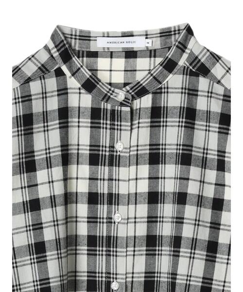 AMERICAN HOLIC(アメリカンホリック)の「バンドカラー綿ビエラシャツ(シャツ/ブラウス・レディース・ホワイト系その他7/ブラック系その他3/レッド系その他7/ブラウン系その他4・M/L)」の15枚目の写真