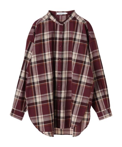 AMERICAN HOLIC(アメリカンホリック)の「バンドカラー綿ビエラシャツ(シャツ/ブラウス・レディース・ホワイト系その他7/ブラック系その他3/レッド系その他7/ブラウン系その他4・M/L)」の6枚目の写真