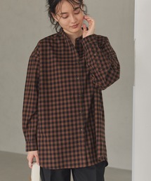 AMERICAN HOLIC | バンドカラー綿ビエラシャツ(シャツ/ブラウス)