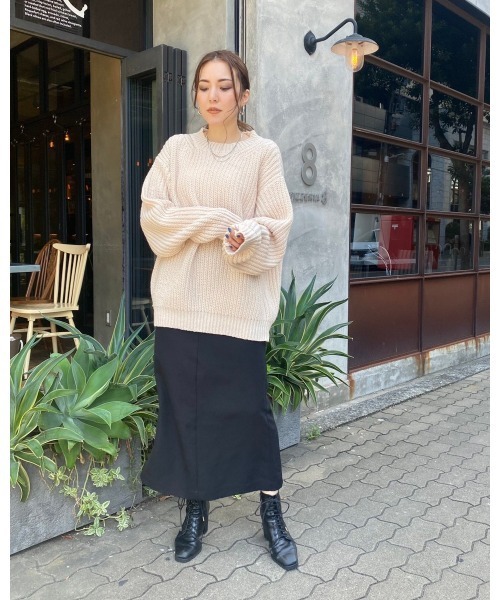 LiSeek(リシーク)の「【LiSeeK】ローゲージカラーニットTOP(ニット/セーター・レディース・アイボリー/ブルー/キャメル/ピンク・FREE)」の5枚目の写真