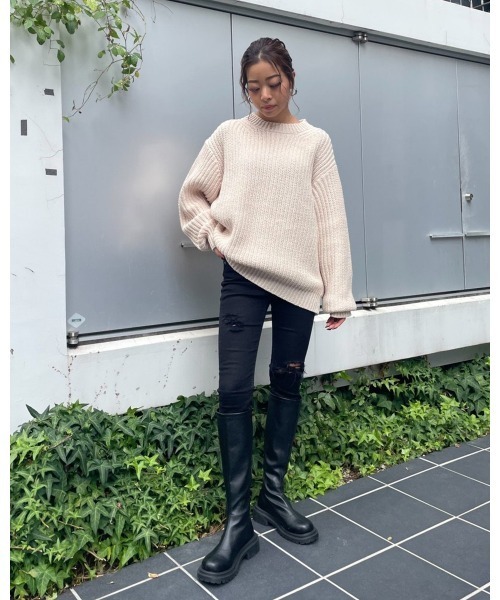 LiSeek(リシーク)の「【LiSeeK】ローゲージカラーニットTOP(ニット/セーター・レディース・アイボリー/ブルー/キャメル/ピンク・FREE)」の7枚目の写真