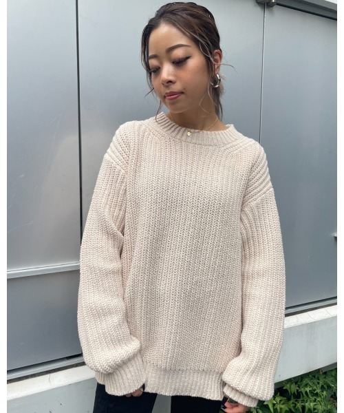 LiSeek(リシーク)の「【LiSeeK】ローゲージカラーニットTOP(ニット/セーター・レディース・アイボリー/ブルー/キャメル/ピンク・FREE)」の9枚目の写真