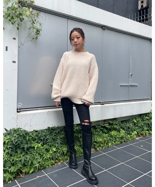 LiSeek(リシーク)の「【LiSeeK】ローゲージカラーニットTOP(ニット/セーター・レディース・アイボリー/ブルー/キャメル/ピンク・FREE)」の10枚目の写真