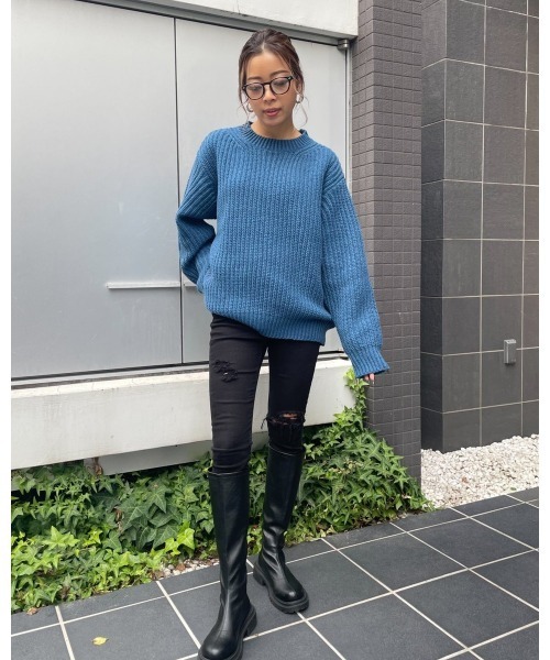 LiSeek(リシーク)の「【LiSeeK】ローゲージカラーニットTOP(ニット/セーター・レディース・アイボリー/ブルー/キャメル/ピンク・FREE)」の20枚目の写真