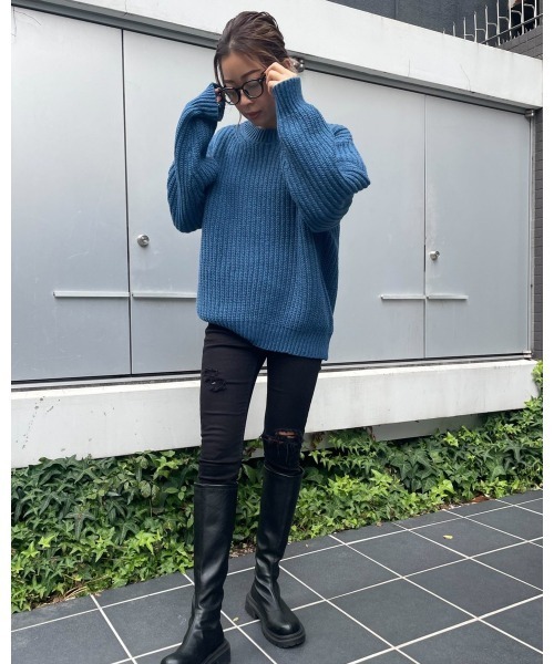 LiSeek(リシーク)の「【LiSeeK】ローゲージカラーニットTOP(ニット/セーター・レディース・アイボリー/ブルー/キャメル/ピンク・FREE)」の21枚目の写真