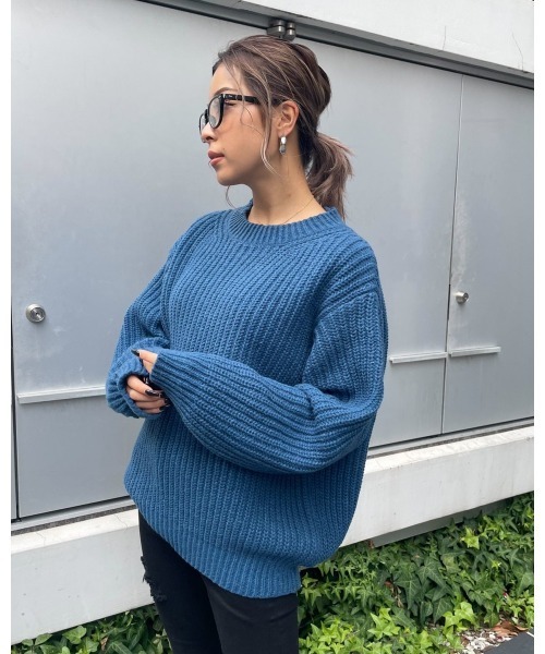 LiSeek(リシーク)の「【LiSeeK】ローゲージカラーニットTOP(ニット/セーター・レディース・アイボリー/ブルー/キャメル/ピンク・FREE)」の22枚目の写真