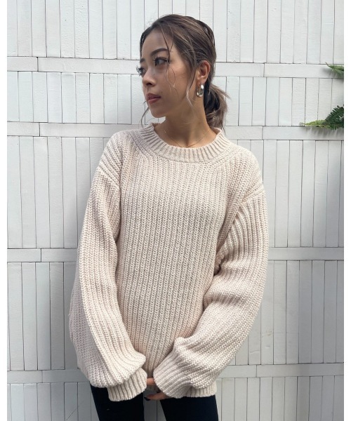 LiSeek(リシーク)の「【LiSeeK】ローゲージカラーニットTOP(ニット/セーター・レディース・アイボリー/ブルー/キャメル/ピンク・FREE)」の14枚目の写真