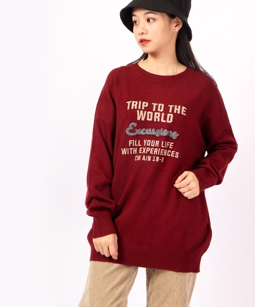 FUNALIVE(ファンアライブ)の「AMERICAN FUDGE 刺繍ニットクルーネックプルオーバー(ニット/セーター・レディース・ブラック/オフホワイト/グリーン/ボルドー/マスタード・FREE)」の5枚目の写真