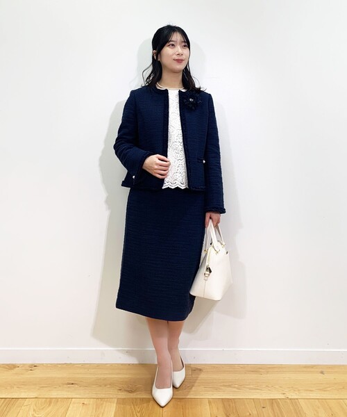 OPAQUE.CLIP(オペークドットクリップ)の「◆DELEGANT コットンツイードタイトスカート【OPAQUE.CLIP NAVY】(スカート・レディース・オフホワイト/ネイビー・38/40)」の16枚目の写真