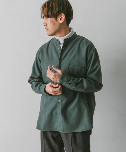 URBAN RESEARCH DOORS(アーバンリサーチドアーズ)の「フラノバンドカラーシャツ(シャツ/ブラウス・メンズ・ブラウン/グリーン/チャコールグレー・MEDIUM/LARGE)」の6枚目の写真