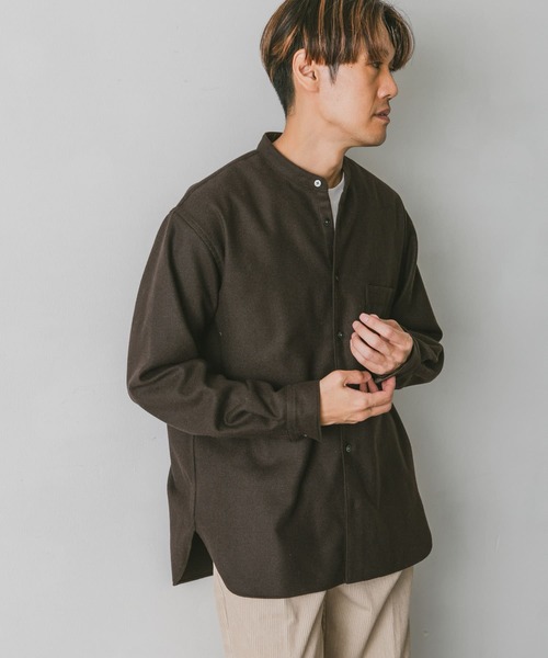 URBAN RESEARCH DOORS(アーバンリサーチドアーズ)の「フラノバンドカラーシャツ(シャツ/ブラウス・メンズ・ブラウン/グリーン/チャコールグレー・MEDIUM/LARGE)」の18枚目の写真