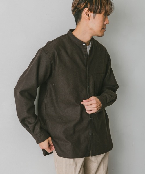 URBAN RESEARCH DOORS(アーバンリサーチドアーズ)の「フラノバンドカラーシャツ(シャツ/ブラウス・メンズ・ブラウン/グリーン/チャコールグレー・MEDIUM/LARGE)」の19枚目の写真