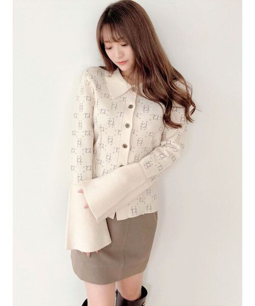 RESEXXY（リゼクシー）の「モノグラムニットポロ（ニット/セーター・レディース・アイボリー/ブラック/ブルー・FREE）」の17枚目の写真