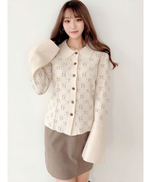 RESEXXY（リゼクシー）の「モノグラムニットポロ（ニット/セーター・レディース・アイボリー/ブラック/ブルー・FREE）」の14枚目の写真