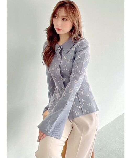 RESEXXY（リゼクシー）の「モノグラムニットポロ（ニット/セーター・レディース・アイボリー/ブラック/ブルー・FREE）」の10枚目の写真