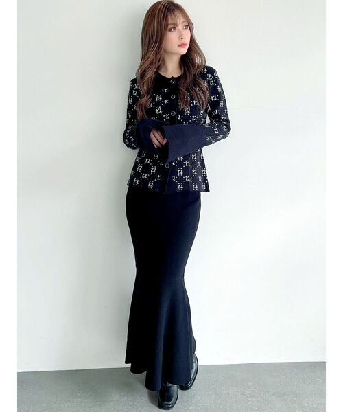 RESEXXY（リゼクシー）の「モノグラムニットポロ（ニット/セーター・レディース・アイボリー/ブラック/ブルー・FREE）」の15枚目の写真