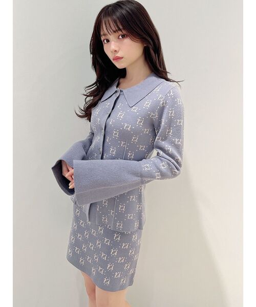 RESEXXY（リゼクシー）の「モノグラムニットポロ（ニット/セーター・レディース・アイボリー/ブラック/ブルー・FREE）」の13枚目の写真