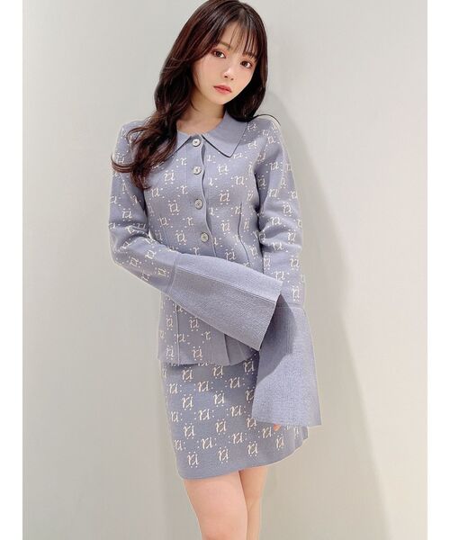 RESEXXY（リゼクシー）の「モノグラムニットポロ（ニット/セーター・レディース・アイボリー/ブラック/ブルー・FREE）」の11枚目の写真