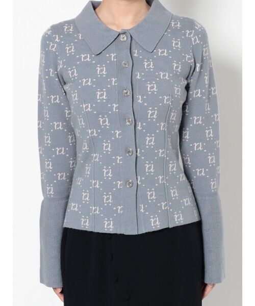 RESEXXY（リゼクシー）の「モノグラムニットポロ（ニット/セーター・レディース・アイボリー/ブラック/ブルー・FREE）」の9枚目の写真