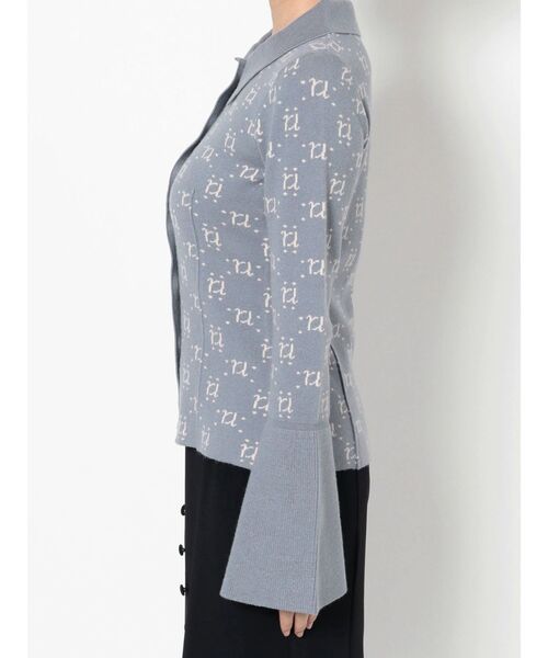 RESEXXY（リゼクシー）の「モノグラムニットポロ（ニット/セーター・レディース・アイボリー/ブラック/ブルー・FREE）」の7枚目の写真