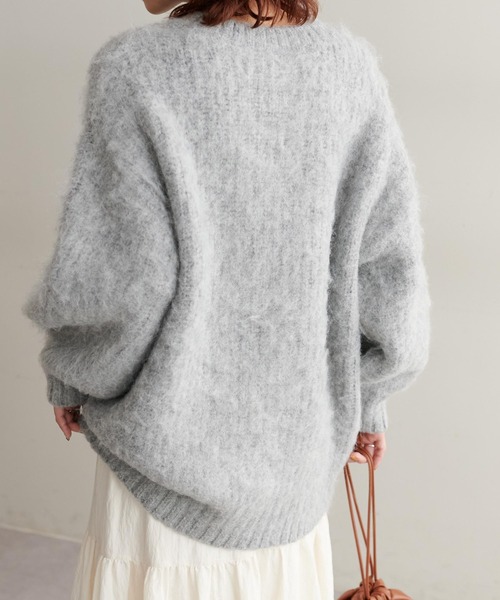 DISCOAT（ディスコート）の「シャギーブラッシングロングカーディガン（カーディガン/ボレロ・レディース・グリーン系その他/グレー/パープル/ベージュ・FREE）」の12枚目の写真