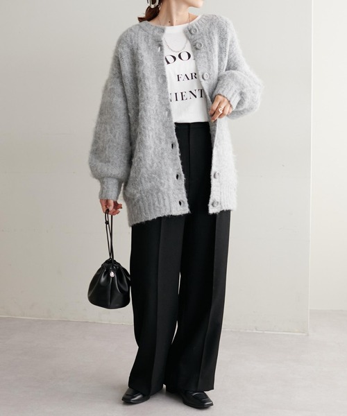 DISCOAT（ディスコート）の「シャギーブラッシングロングカーディガン（カーディガン/ボレロ・レディース・グリーン系その他/グレー/パープル/ベージュ・FREE）」の20枚目の写真