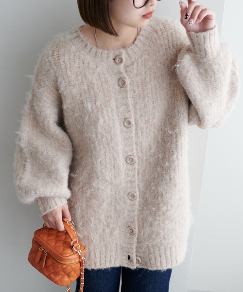 DISCOAT（ディスコート）の「シャギーブラッシングロングカーディガン（カーディガン/ボレロ・レディース・グリーン系その他/グレー/パープル/ベージュ・FREE）」の22枚目の写真