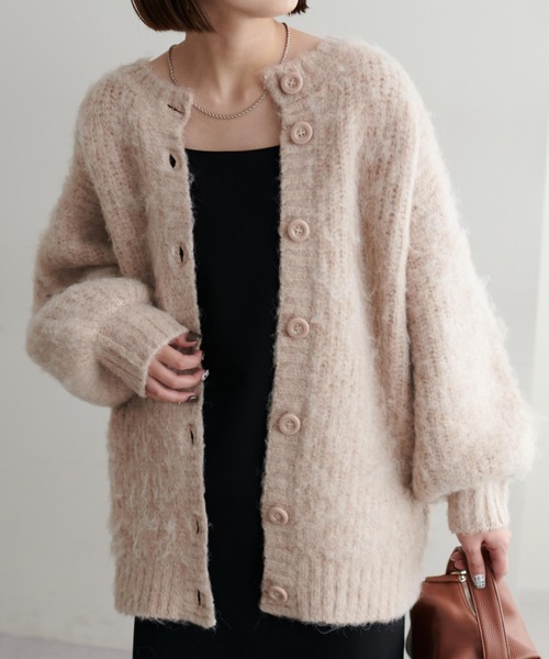 DISCOAT（ディスコート）の「シャギーブラッシングロングカーディガン（カーディガン/ボレロ・レディース・グリーン系その他/グレー/パープル/ベージュ・FREE）」の21枚目の写真