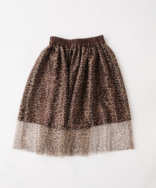 CIAOPANIC TYPY（チャオパニックティピー）の「【KIDS】レオパードチュールスカート（スカート・キッズ・ブラウン・L/XL/XXL/S/M）」の6枚目の写真