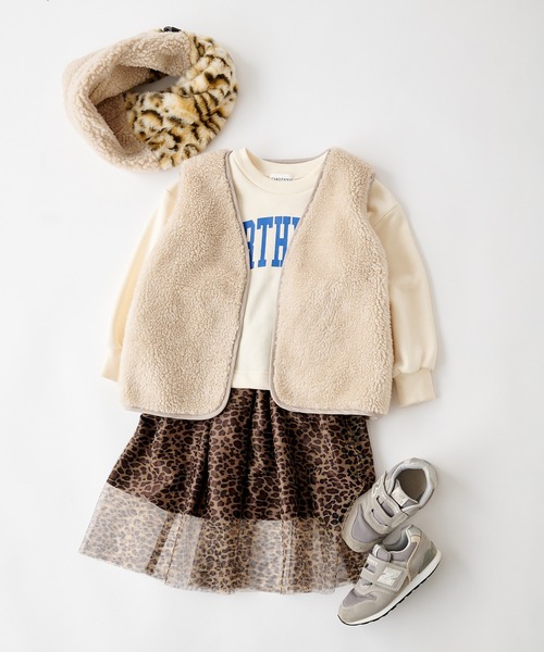 CIAOPANIC TYPY（チャオパニックティピー）の「【KIDS】レオパードチュールスカート（スカート・キッズ・ブラウン・L/XL/XXL/S/M）」の3枚目の写真