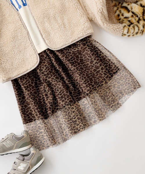 CIAOPANIC TYPY（チャオパニックティピー）の「【KIDS】レオパードチュールスカート（スカート・キッズ・ブラウン・L/XL/XXL/S/M）」の4枚目の写真