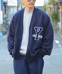 YALE-066 KNIT LETTERD CARDIGAN