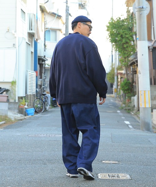 WAIPER.inc(ワイパーインク)の「YALE-066 KNIT LETTERD CARDIGAN(カーディガン/ボレロ・メンズ・ネイビー/ブラック・M/L/XL)」の6枚目の写真