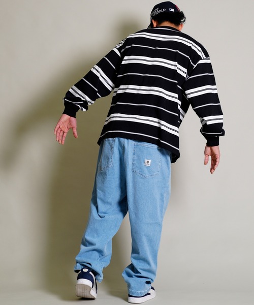 ELEMENT(エレメント)の「ELEMENT/エレメント ワイドデニムパンツ ストレッチデニム/無地 ルーズテーパード BD021-700(デニムパンツ・メンズ・ネイビー/グレー/ブルー/ブラック・M/L/XL)」の15枚目の写真