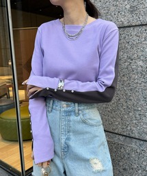 【WEB限定】バイカラー2WAYリブTEE