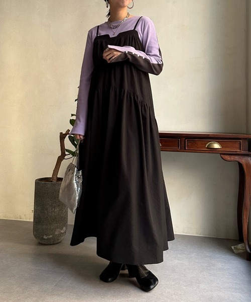 DouDou（ドゥドゥ）の「【WEB限定】バイカラー2WAYリブTEE（Tシャツ/カットソー・レディース・ベージュ/パープル/オレンジ・FREE）」の21枚目の写真