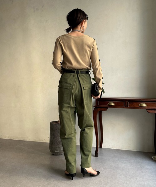 DouDou（ドゥドゥ）の「【WEB限定】バイカラー2WAYリブTEE（Tシャツ/カットソー・レディース・ベージュ/パープル/オレンジ・FREE）」の16枚目の写真