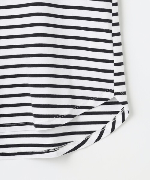 SHARE PARK(シェアパーク)の「シアースリーブプルオーバー(Tシャツ/カットソー・レディース・ホワイト系/ブラック系2/ブラック系・MEDIUM)」の7枚目の写真