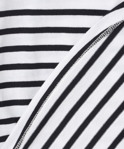 SHARE PARK(シェアパーク)の「シアースリーブプルオーバー(Tシャツ/カットソー・レディース・ホワイト系/ブラック系2/ブラック系・MEDIUM)」の9枚目の写真