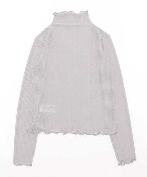 ehka sopo（エヘカソポ）の「シアーチェックカットソー（Tシャツ/カットソー・レディース・オフホワイト/モカ/グリーン/グレー・ﾌﾘ-）」の8枚目の写真