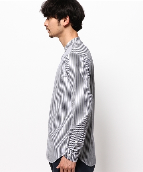 EDIFICE（エディフィス）の「◇ストライプバンドカラーシャツ（シャツ/ブラウス・メンズ・ホワイト/ネイビー・44/48/46）」の8枚目の写真
