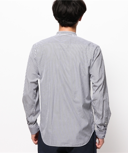 EDIFICE（エディフィス）の「◇ストライプバンドカラーシャツ（シャツ/ブラウス・メンズ・ホワイト/ネイビー・44/48/46）」の9枚目の写真