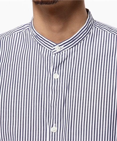 EDIFICE（エディフィス）の「◇ストライプバンドカラーシャツ（シャツ/ブラウス・メンズ・ホワイト/ネイビー・44/48/46）」の10枚目の写真
