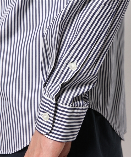 EDIFICE（エディフィス）の「◇ストライプバンドカラーシャツ（シャツ/ブラウス・メンズ・ホワイト/ネイビー・44/48/46）」の11枚目の写真