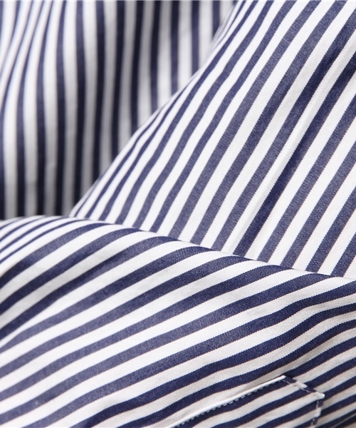 EDIFICE（エディフィス）の「◇ストライプバンドカラーシャツ（シャツ/ブラウス・メンズ・ホワイト/ネイビー・44/48/46）」の5枚目の写真