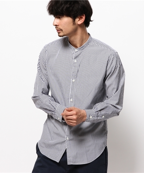 EDIFICE（エディフィス）の「◇ストライプバンドカラーシャツ（シャツ/ブラウス・メンズ・ホワイト/ネイビー・44/48/46）」の14枚目の写真