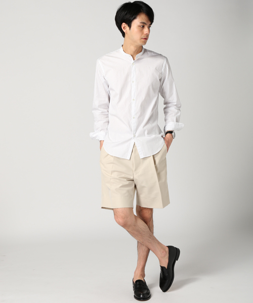 EDIFICE（エディフィス）の「◇ストライプバンドカラーシャツ（シャツ/ブラウス・メンズ・ホワイト/ネイビー・44/48/46）」の12枚目の写真