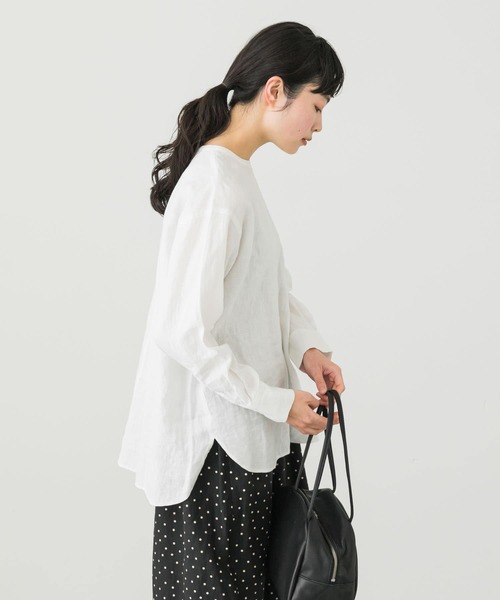 かぐれ（カグレ）の「リネンクルーネックプルオーバー（シャツ