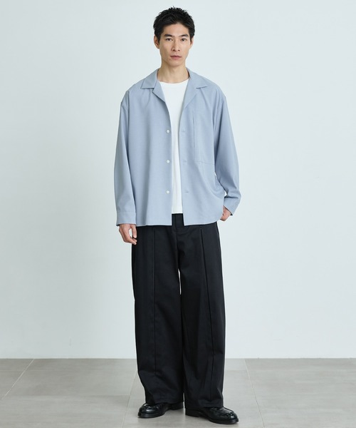 極美品★パブリックトウキョウ　コンフォート　レギュラーカラーシャツ　グレー シワに強い / オールシーズン対応】コンフォートリラックス